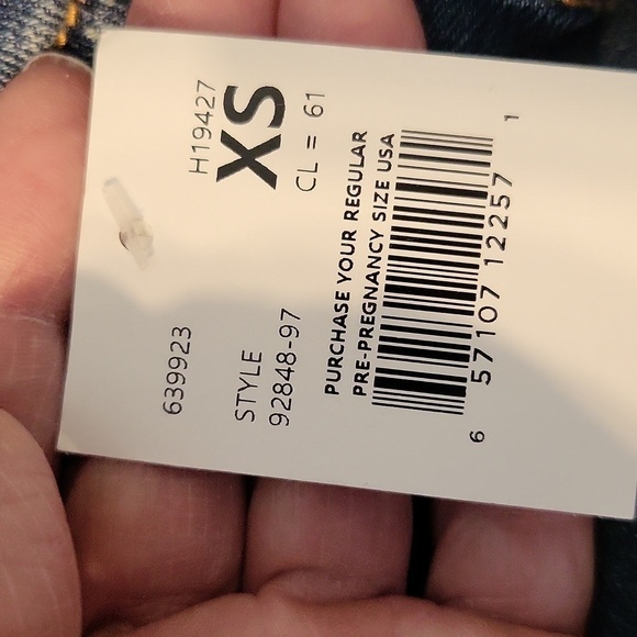 Indigo Blue NWT Size XS Blue motherhood Maternity overalls distre… - Picture 13 of 16